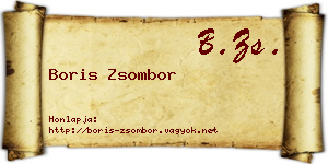 Boris Zsombor névjegykártya